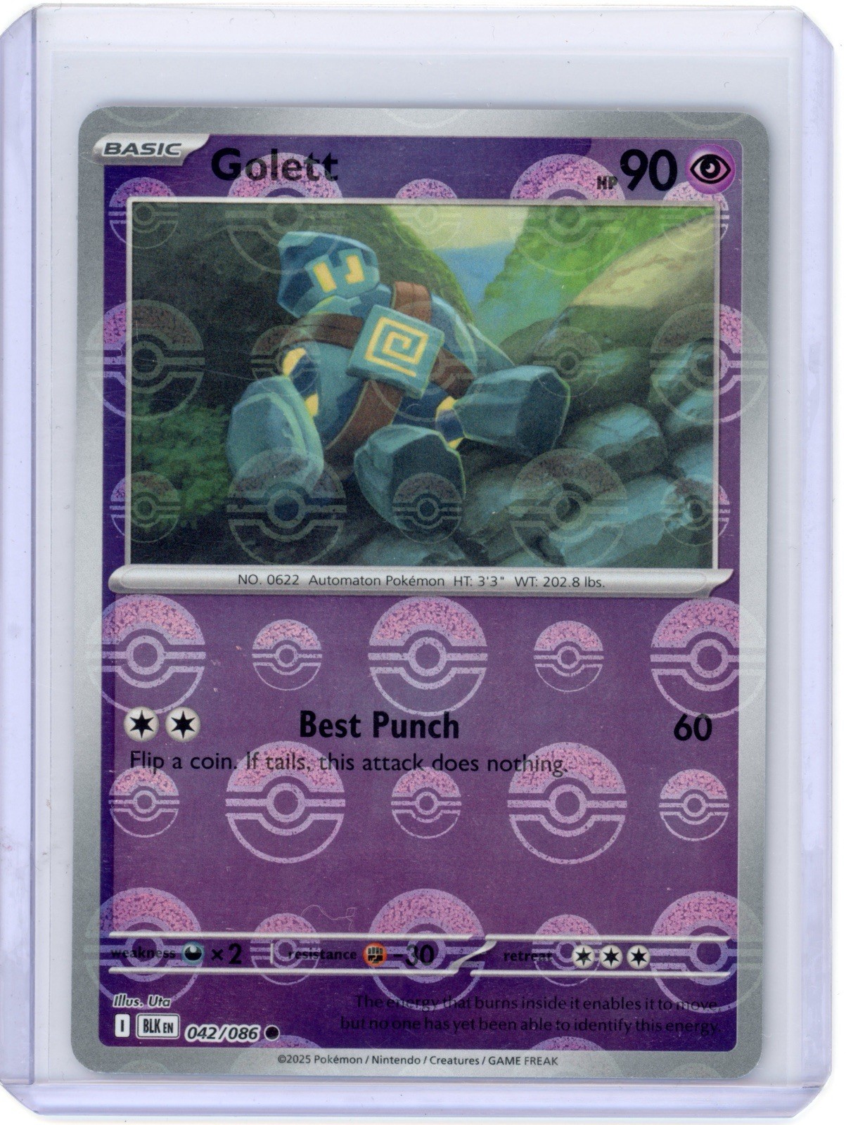 Golett (Master Ball Pattern) SV: Black Bolt - Pokemon NM 042/086