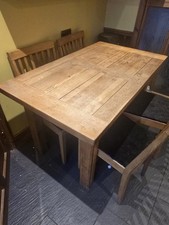Solid Oak Dining Table + 4x Chairs