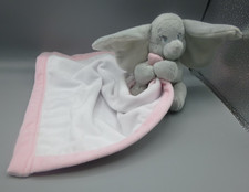 Disney Store Dumbo Elephant Baby Comforter Soother White Pink Blankie Blanket