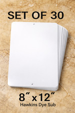 30 Pieces PARKING SIGN ALUMINUM SUBLIMATION BLANKS 8" x 12" / WITH HOLES