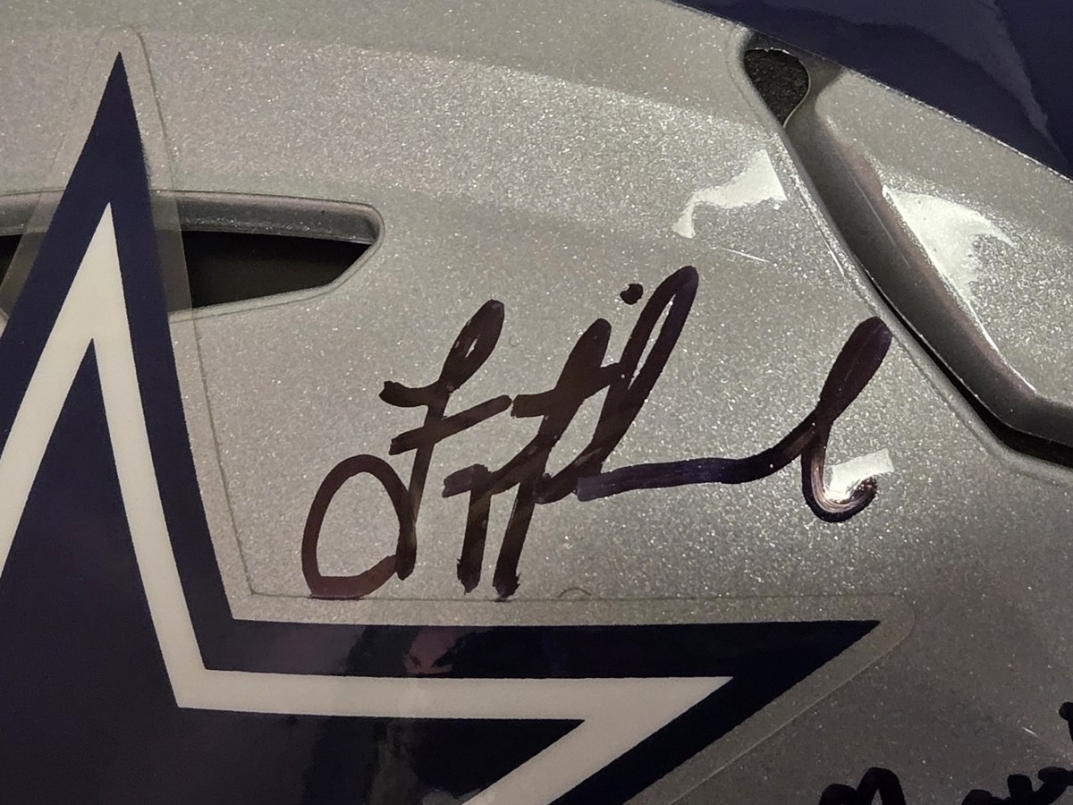 Troy Aikman Roger Staubach Signed Cowboys F/S Auth Flex Helmet