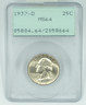 1937-D PCGS MS64 Washington Quarter Rattler Denver Washington