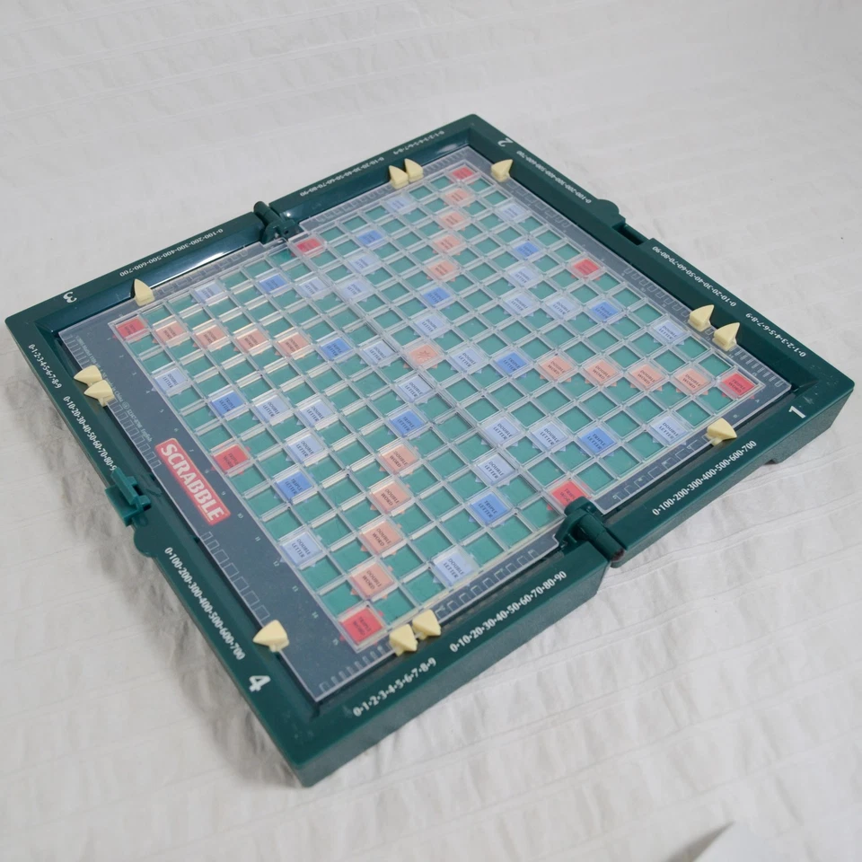 Travel Scrabble Board Game Clip In Tiles Mattel Hard Plastic Case Complete - Image 2 of 4