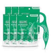 GUM Professional Clean Floss Picks - Extra Strong 90 Count Pack of 6 