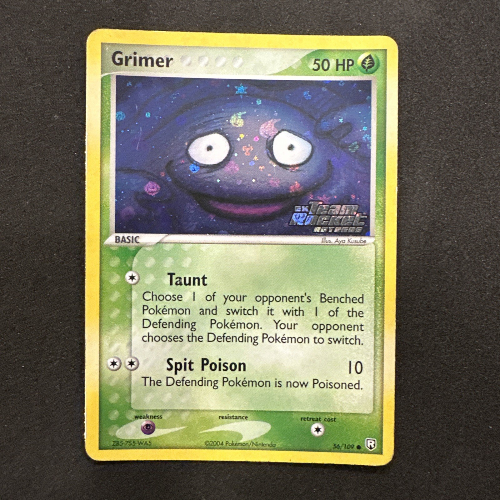 Pokemon Team Rocket Returns 56/109 Grimer Reverse Holo Stamped MP Card