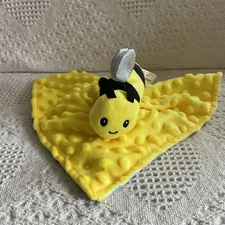 Parents Choice Yellow Bumble Bee Minky Dot Baby Lovey Security Blanket 10.5”