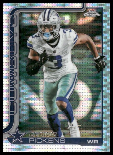 George Pickens 2025 Topps Chrome #80 Pulsar Refractor Dallas Cowboys