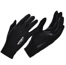 1 Pair Touchscreen Sun Gloves Anti Slip Breathable Cycling Fishing Outdoor Black