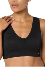 Breezies Women's Seamless Jacquard Back Smoothing Bra Black