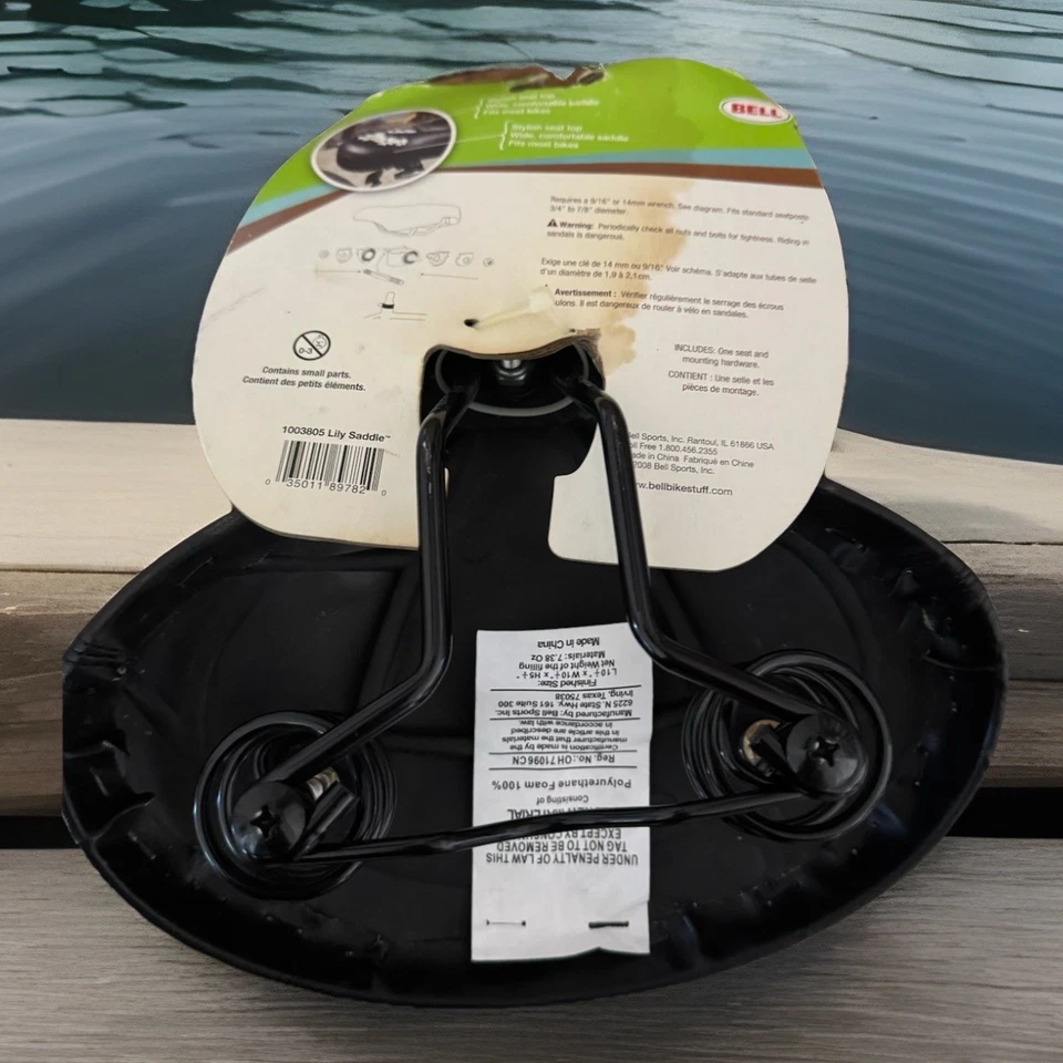 Asiento de sillín deportivo Bell vintage negro blanco flores asiento cómodo de gran tamaño Foto 3 de 4