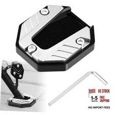 Motorcycle Kickstand Pad, Motorcycle Stand Pad, Aluminum Alloy Side Silver
