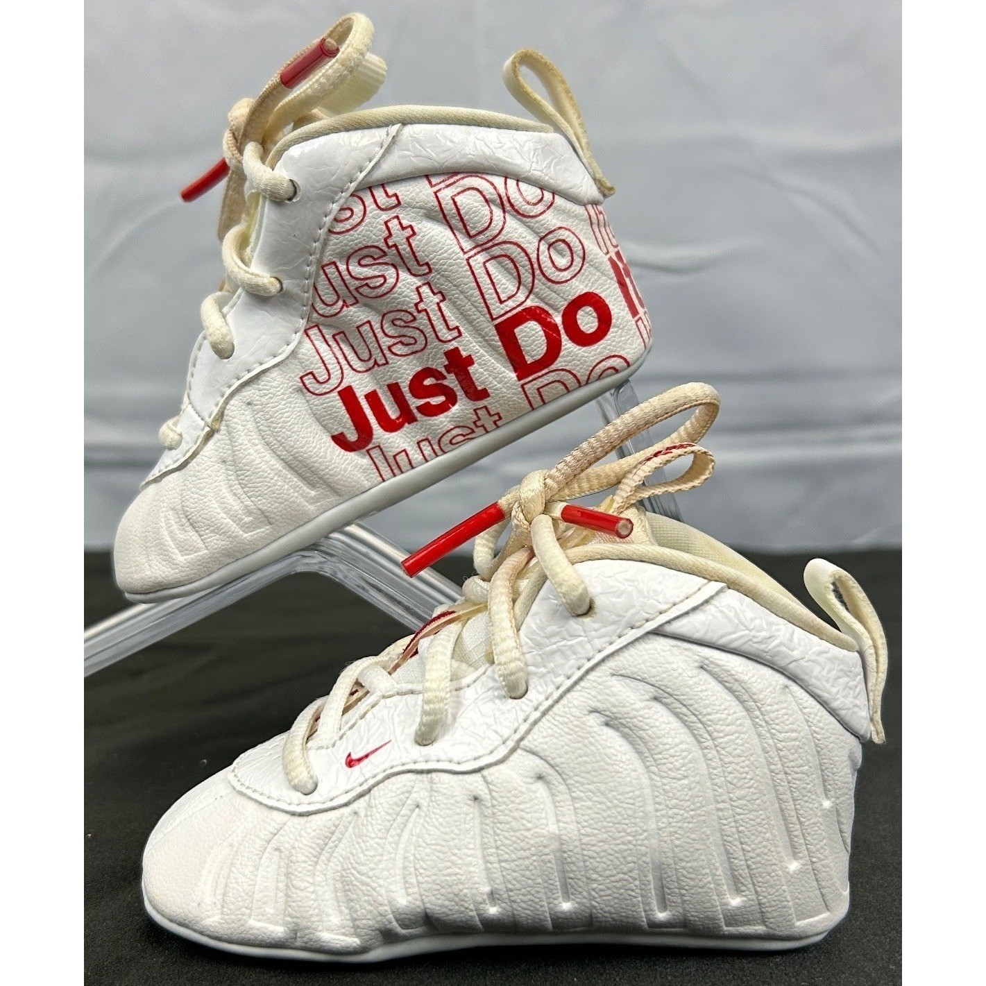 Nike Little Posite One KSA TD White Red 3C Baby Shoe Just Do It CV8918&ndash;100