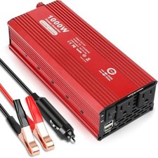 Peak Power Inverter for Vehicles, DC 12V to 110V AC Converter 1000W/2000W