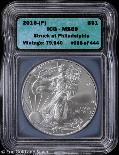 2015-(P) $1 American Silver Eagle ICG MS 69 | Uncirculated UNC BU