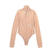 Fendi 21 years Nylon Bodysuit XXS Ladies' Beige FS7828 calligraphy embroidery S