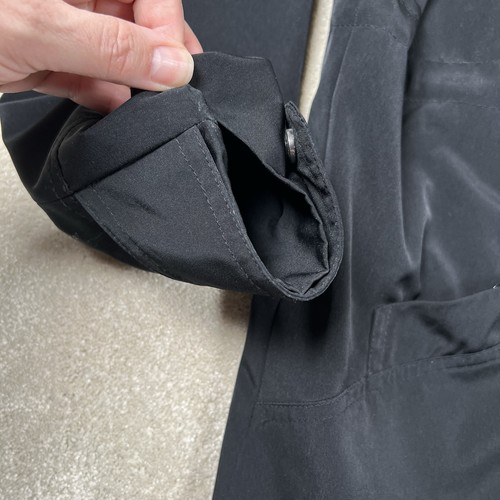 Jacyln Smith Lightweight Jacket Black Cinch Waist Removable Hood Snap Zip Large - Picture 3 of 13