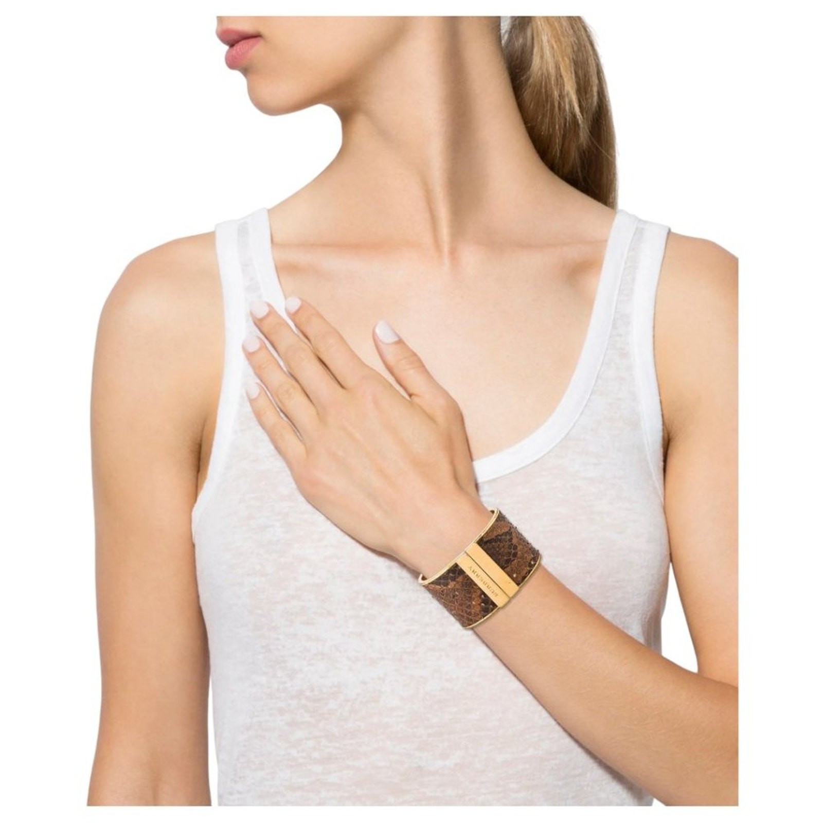 Burberry Python Skin Cuff Bracelet with Leather &… - image 2