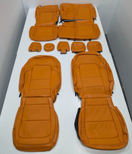 For Ford Bronco 4 Door Base Big Bend 2021-2024 Orange Leather Seat Covers W261 For Ford Bronco 4 Door Base Big Bend 2021-2024 Orange Leather Seat Covers W261