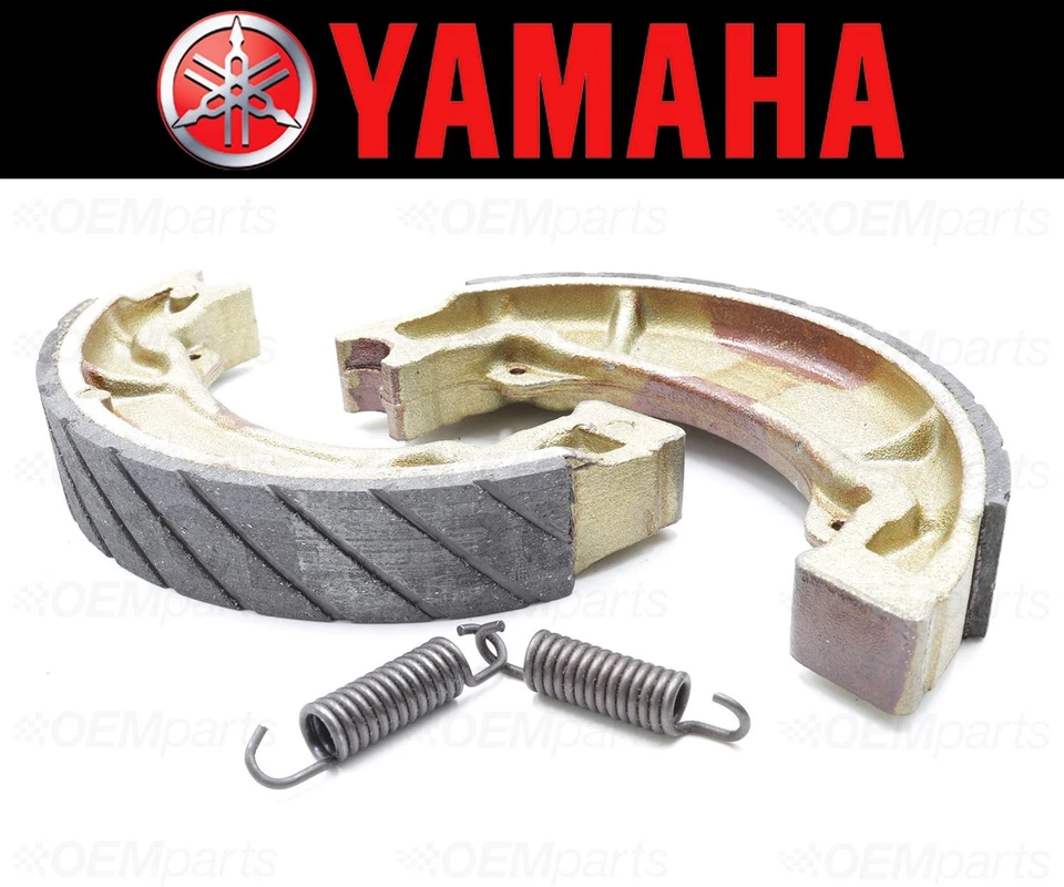 Set of (2) Yamaha Water Grooved REAR Brake Shoes and Springs #39W-W253E-10-00 - Image 3 of 4