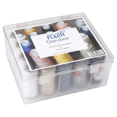 Overlock-Garnbox (gefüllt mit 20 Konen Trojalock je 2.500 m) Polyester 1a Qualit