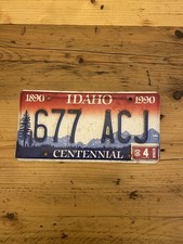 Vintage Idaho - CENTENNIAL - US Car License Plate 677 ACJ
