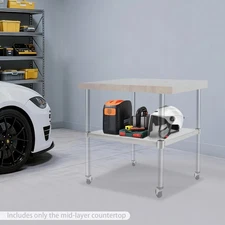 Stainless Steel Table Adjustable Lower Shelf Under Shelf Rectangular Work Table