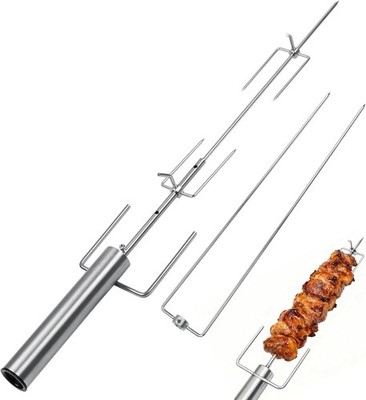 Cordless Portable Electric BBQ Rotisserie Grill Kit, Universal Automatic Motor R