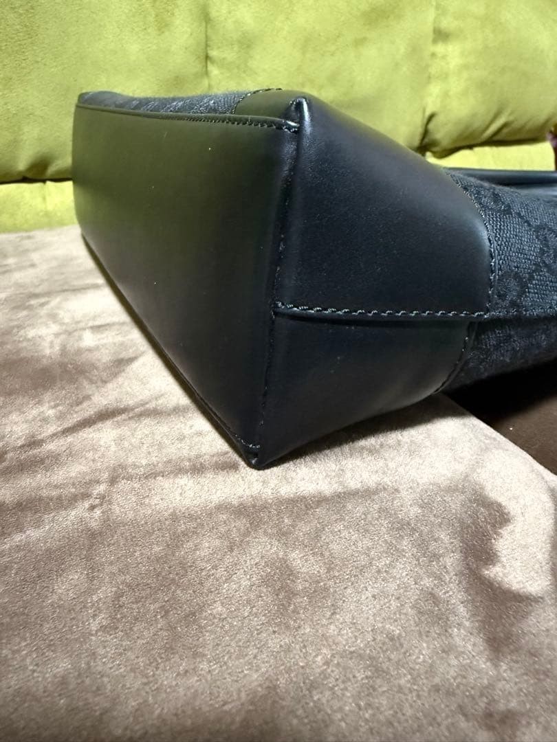 GUCCI Tote Bag A4 GG Canvas Leather Black Unused Condition thumbnail 4