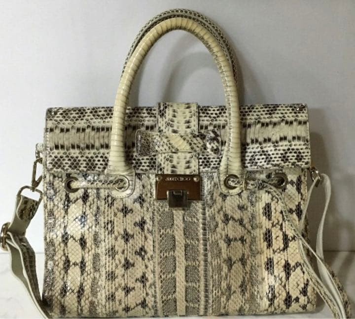 Jimmy Choo Python Embossed 2Way Shoulder Bag, Use… - image 1