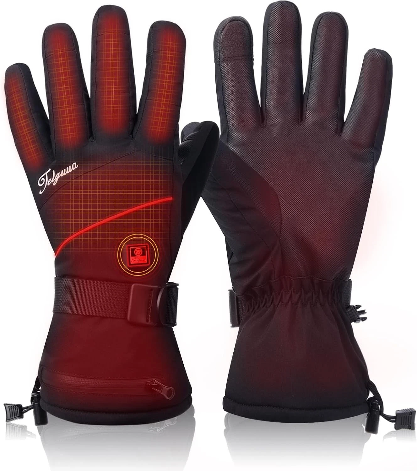 Telguua Heated Gloves Medium Rechargeable Waterproof Touchscreen