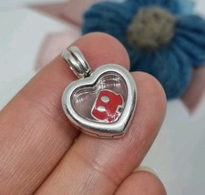 Genuine Pandora Small Floating Heart Locket Pendant with Charm 💕 S925 ALE   