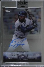 2018 Topps Clearly Authentic Salute Memorial Day Eric Thames #CASA-ET Auto 6fs