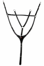 Horse English Leather Riding Tack Fancy Raised Stitching Breastplate 803931BKC