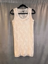 Daisy Fuentes Size S Women’s Sleeveless Dress Crochet Look/Lace Ivory Lined