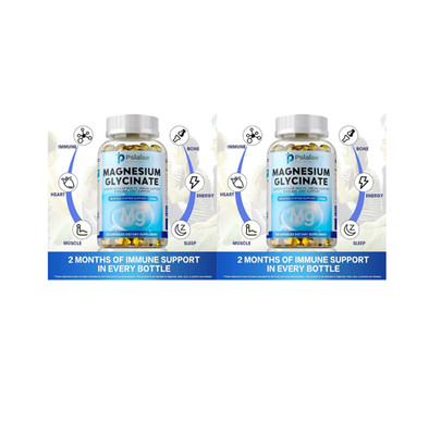 60's x 2bottles PSLALAE Magnesium Glycinate - Heart, Immune & Bone Joint Support