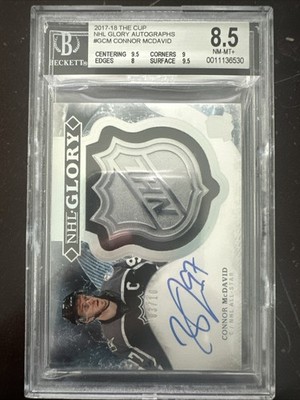 2017-18 The Cup CONNOR McDAVID NHL Glory Shield Autograph 3/10 BGS 8.5 Auto 10