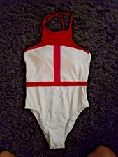 Summersault  One Piece swimwear size 10 High Neck, Strap Back