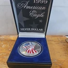 .999 Fine Silver 1 Oz Coin Colorized 1999 American Eagle With COA And Box