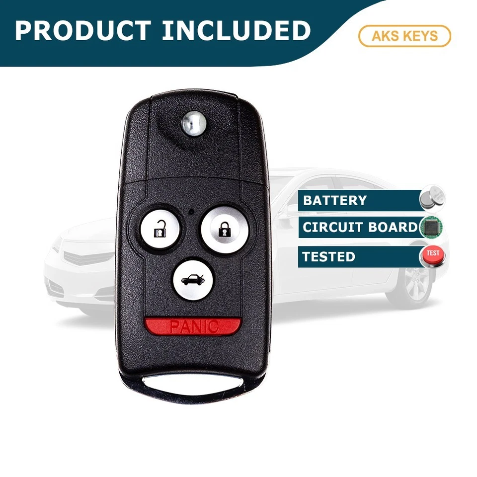 Reemplazo para Acura TSX 09 10 2011 2012 2013 2014 Mando a distancia sin llave Llavero abatible Foto 3 de 4