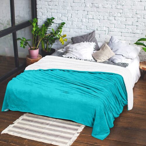 Sherpa Bed Blanket 480GSM Plush Blanket Fleece Reversible Blanket Utopia Bedding - Picture 47 of 88