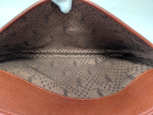 Yves Saint Laurent Shoulder Bag Purse Brown Leather YSL Vintage Authentic - Picture 16 of 24