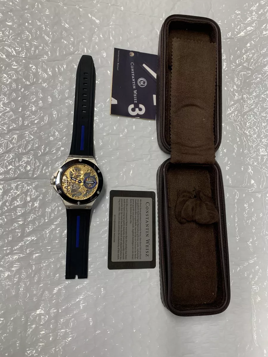Constantin Weisz Skeleton mechanical wrist watch with black