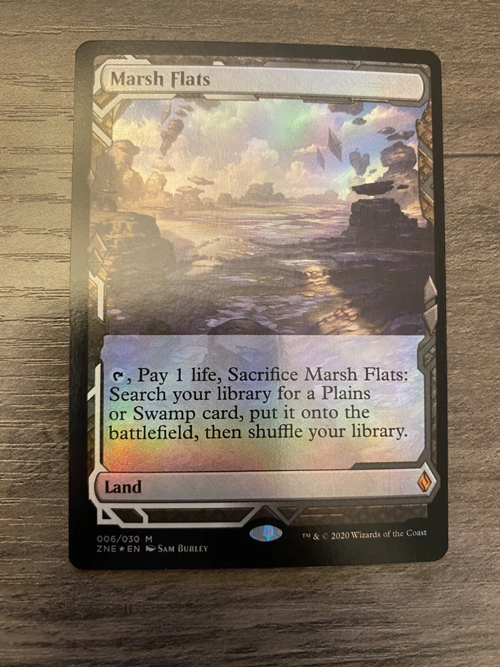 Magic the Gathering MTG Marsh Flats Zendikar Rising Expeditions FOIL NM - Image 2 of 3