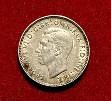 Australia 1943D Sixpence KM#38 Silver Coin Denver Mint T337b