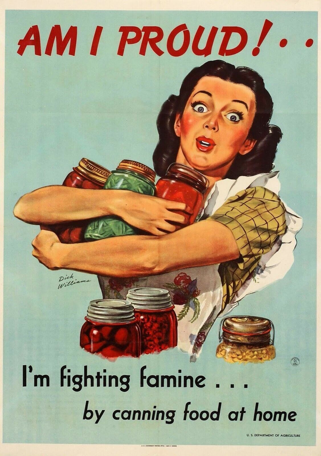 1946 WW2 Propaganda Poster Am I Proud Vintage USA Wall Art Window Guess Room Decor