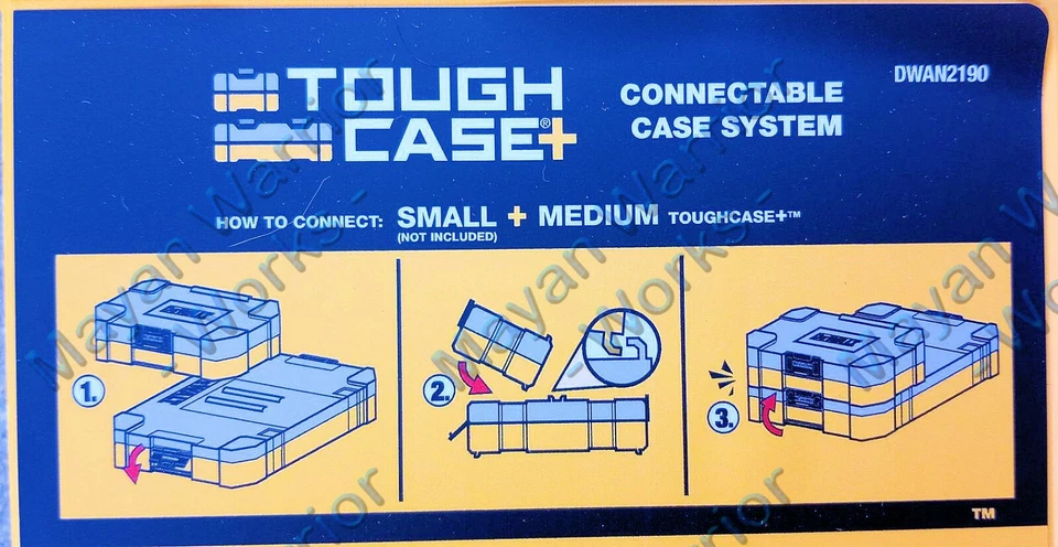 DEWALT Tool Box, Tough Case, Medium, DWAN2190, Stackable, 6 dividers, organizer  - Image 3 of 4