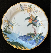 FAIENCE DE GIEN  CARAIBES Dessert Luncheon Plate 9"