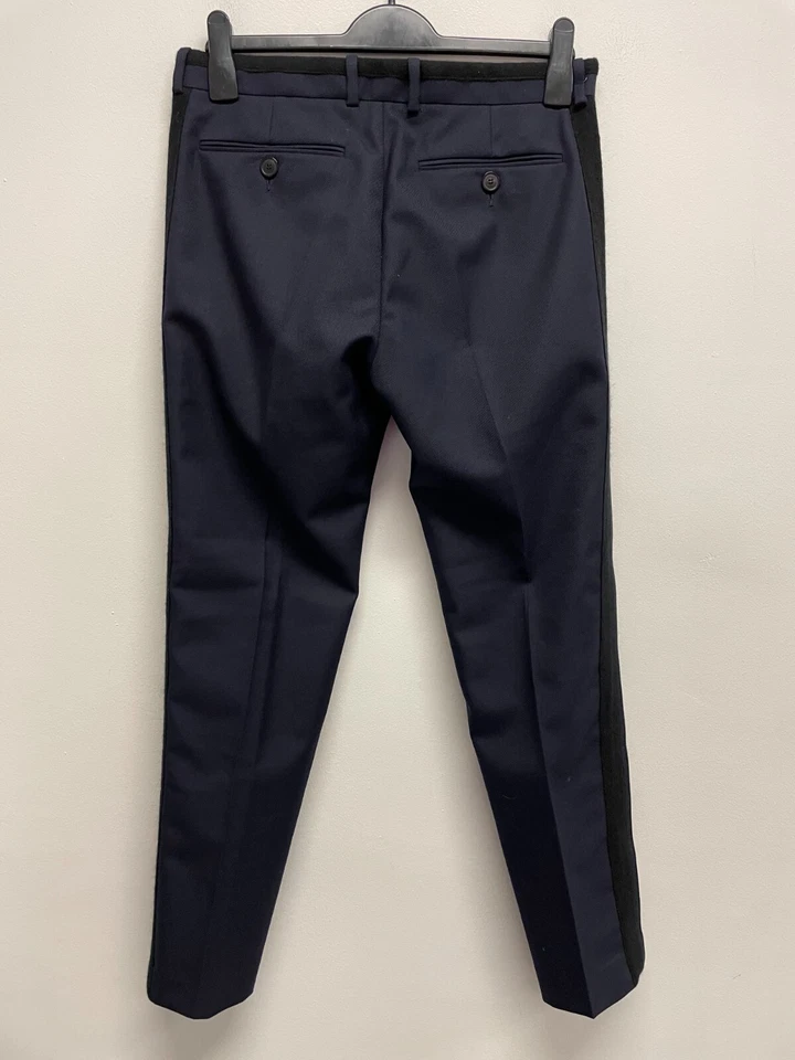 PANTALÓN TRAJE CENA DIESEL NEGRO DORADO MEZCLA LANA AZUL MARINO W32 L29 NUEVO CON ETIQUETAS 9276 Foto 3 de 4