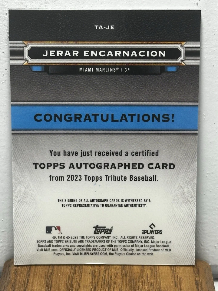 2023 Topps Tribute Jerar Encarnacion Auto /199 - Image 2 of 2