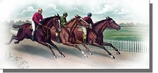 Horse Race Derby Picture on Stretched Canvas, Wall Art Decor Ready to Hang!.